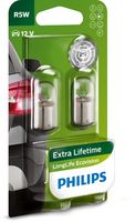 PHILIPS 12821LLECOB2 - Lado de montaje: instalación lateral<br>N.º de chasis (VIN) hasta: KA635915<br>Tipo de lámpara: R5W<br>Tensión [V]: 12<br>Potencia nominal [W]: 5<br>Tipo de lámpara: Lámpara de bola<br>Modelo de zócalo, bombilla incandescente: BA15s<br>