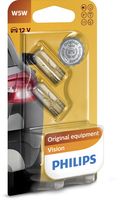 PHILIPS 12961B2 - Lado de montaje: Capó trasero<br>Equipamiento de vehículo: para vehículos sin luces traseras LED<br>Tensión [V]: 12<br>Potencia nominal [W]: 5<br>Tipo de lámpara: W5W<br>Cantidad: 10<br>Versión: Standard<br>Versión: Trade Box<br>Modelo de zócalo, bombilla incandescente: W2.1x9.5d<br>