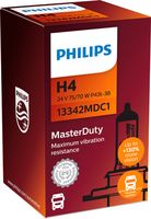 PHILIPS 13342MDC1 - Función de las luces: Faro adicional de luces de carretera<br>Tipo de lámpara: H4<br>Tensión [V]: 24<br>Potencia nominal [W]: 75/70<br>Modelo de zócalo, bombilla incandescente: P43t-38<br>