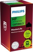 PHILIPS 13972MLC1 - Tipo de luces: Halógena<br>Tipo de lámpara: H7<br>Tensión [V]: 24<br>Potencia nominal [W]: 70<br>Modelo de zócalo, bombilla incandescente: PX26d<br>