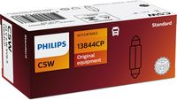 PHILIPS 13844CP - Variante de equipamiento: 1<br>Modelo red de a bordo: para vehículos con red de a bordo 24V<br>Tipo de lámpara: C5W<br>Tensión [V]: 24<br>Potencia nominal [W]: 5<br>Tipo de lámpara: Lámpara de sofito<br>Modelo de zócalo, bombilla incandescente: SV8.5<br>