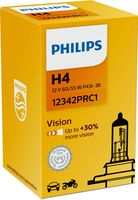 PHILIPS 12342PRC1 - Función de las luces: Estándar<br>Tipo de lámpara: H4<br>Tensión [V]: 12<br>Potencia nominal [W]: 60/55<br>Modelo de zócalo, bombilla incandescente: P43t-38<br>