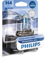 PHILIPS 12342WVUB1 - Función de las luces: Estándar<br>Tipo de lámpara: H4<br>Tensión [V]: 12<br>Potencia nominal [W]: 60/55<br>Modelo de zócalo, bombilla incandescente: P43t-38<br>