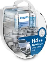 PHILIPS 12342WVUSM - Función de las luces: Estándar<br>Tipo de lámpara: H4<br>Tensión [V]: 12<br>Potencia nominal [W]: 60/55<br>Modelo de zócalo, bombilla incandescente: P43t-38<br>