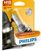 PHILIPS 12580B1 - Equipamiento de vehículo: para vehículos sin luz diurna de carretera (LED)<br>Tensión [V]: 12<br>Potencia nominal [W]: 55/15<br>Tipo de lámpara: H15<br>Tipo de luces: Halógena<br>Cantidad: 1<br>Versión: Single Box<br>Versión: Standard<br>Modelo de zócalo, bombilla incandescente: PGJ23t-1<br>