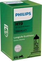 PHILIPS 12644LLC1 - Tensión [V]: 12<br>Potencia nominal [W]: 60/55<br>Tipo de lámpara: H19<br>Tipo de luces: Halógena<br>Cantidad: 1<br>Versión: Single Box<br>Versión: Standard<br>Modelo de zócalo, bombilla incandescente: PU43t-3<br>