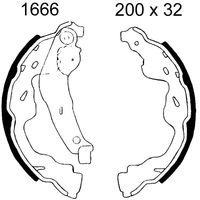 ANDEL A1666 - Juego de zapatas de frenos