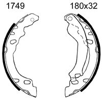 ANDEL A1749 - Juego de zapatas de frenos