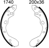 ANDEL A1740 - Juego de zapatas de frenos