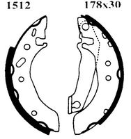 ANDEL A1512 - Juego de zapatas de frenos