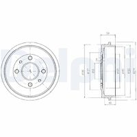 DELPHI BF200 - Diámetro de tambor [mm]: 180<br>H tamb. freno interna [mm]: 40<br>H tamb. freno total [mm]: 53,8<br>Diámetro de centrado [mm]: 59<br>Diámetro exterior del tambor de freno [mm]: 192,4<br>corona de agujeros - Ø [mm]: 98<br>Rebajado máx. tambor de freno [mm]: 181,35<br>Número de orificios: 4<br>Lado de montaje: Eje trasero<br>