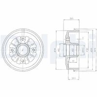 DELPHI BF270 - Tambor de freno