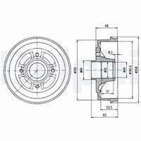 DELPHI BF272 - Tambor de freno