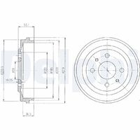 DELPHI BF136 - Tambor de freno