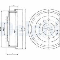 DELPHI BF355 - Tambor de freno