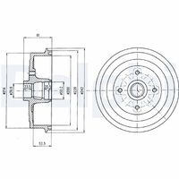 DELPHI BF399 - Lado de montaje: Eje trasero<br>Dinámica de frenado / conducción: para vehículos con ABS<br>Diámetro interior de tambor de freno [mm]: 200<br>H tamb. freno interna [mm]: 53<br>corona de agujeros - Ø [mm]: 100<br>H tamb. freno total [mm]: 67<br>Diámetro exterior del tambor de freno [mm]: 242<br>Número de orificios: 4<br>Diámetro de centrado [mm]: 57<br>