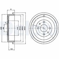 DELPHI BF413 - Tambor de freno