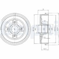 DELPHI BF423 - Tambor de freno