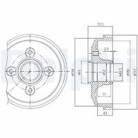 DELPHI BFR190 - Código de motor: BDY<XU5M><br>año construcción desde: 11/1990<br>Lado de montaje: Eje trasero<br>Diámetro interior de tambor de freno [mm]: 180<br>Diámetro exterior del tambor de freno [mm]: 212<br>H tamb. freno interna [mm]: 50<br>H tamb. freno total [mm]: 79,5<br>corona de agujeros - Ø [mm]: 108<br>Número de orificios: 4<br>Diámetro de centrado [mm]: 52<br>Artículo complementario / información complementaria 2: con cojinete rueda<br>