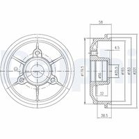 DELPHI BFR267 - Tambor de freno