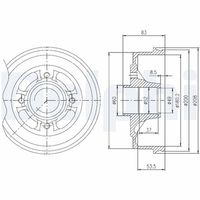 DELPHI BFR272 - Tambor de freno