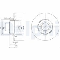 DELPHI BG2069 - año construcción desde: 01/1975<br>N.º de chasis (VIN) desde: 51041821<br>Lado de montaje: Eje delantero<br>Tipo de disco de frenos: ventilado<br>Espesor de disco de frenos [mm]: 22<br>Diámetro exterior [mm]: 267<br>corona de agujeros - Ø [mm]: 124<br>Número de orificios: 6<br>Altura [mm]: 39,3<br>Espesor mínimo [mm]: 20<br>Diámetro de centrado [mm]: 100<br>