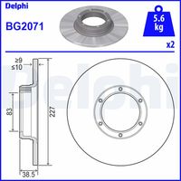 DELPHI BG2071 - Disco de freno