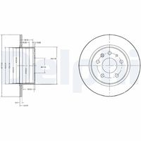 DELPHI BG2252 - Lado de montaje: Eje trasero<br>Tipo de disco de frenos: macizo<br>Número de orificios: 4<br>Homologación: E1 90R-02C0241/0038<br>Superficie: aceitado<br>Diámetro exterior [mm]: 258<br>Espesor de disco de frenos [mm]: 10<br>Espesor mínimo [mm]: 8,4<br>Diámetro de centrado [mm]: 62<br>Altura [mm]: 60,1<br>