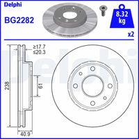 DELPHI BG2282 - Disco de freno