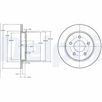 DELPHI BG2332 - año construcción hasta: 04/1985<br>Lado de montaje: Eje delantero<br>Diámetro exterior [mm]: 262<br>Espesor de disco de frenos [mm]: 13<br>Espesor mínimo [mm]: 11,4<br>Altura [mm]: 73<br>corona de agujeros - Ø [mm]: 95<br>Tipo de disco de frenos: macizo<br>Diámetro de centrado [mm]: 69<br>Número de orificios: 5<br>Superficie: aceitado<br>cumple norma ECE: ECE-R90<br>