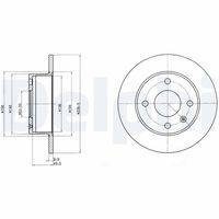 DELPHI BG2376 - Lado de montaje: Eje delantero<br>año construcción hasta: 01/1990<br>Tipo de disco de frenos: ventilado<br>Número de orificios: 4<br>Homologación: E1 90R-02C0074/1904<br>Superficie: aceitado<br>Diámetro exterior [mm]: 240<br>Espesor de disco de frenos [mm]: 24,4<br>Espesor mínimo [mm]: 22,8<br>Diámetro de centrado [mm]: 63,6<br>Altura [mm]: 58,1<br>