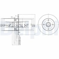 DELPHI BG2389 - Lado de montaje: Eje delantero<br>Tipo de disco de frenos: macizo<br>Número de orificios: 4<br>Homologación: E1 90R-02C0100/1552<br>Superficie: aceitado<br>Diámetro exterior [mm]: 239<br>Espesor de disco de frenos [mm]: 12<br>Espesor mínimo [mm]: 10<br>Diámetro de centrado [mm]: 65<br>Altura [mm]: 35,1<br>