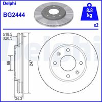 DELPHI BG2444 - Disco de freno