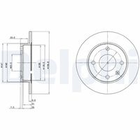 DELPHI BG2439 - año construcción desde: 05/1989<br>año construcción hasta: 11/1992<br>Lado de montaje: Eje delantero<br>Altura [mm]: 43<br>Tipo de disco de frenos: ventilación interna<br>Espesor de disco de frenos [mm]: 20<br>Espesor mínimo [mm]: 18<br>Número de taladros: 1<br>Diámetro exterior [mm]: 240<br>Número de orificios: 4<br>Diámetro de centrado [mm]: 63,6<br>corona de agujeros - Ø [mm]: 108<br>Superficie: revestido<br>