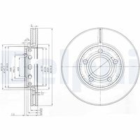 DELPHI BG2518 - Lado de montaje: Eje trasero<br>Diámetro exterior [mm]: 269<br>Altura [mm]: 46<br>Tipo de disco de frenos: ventilado<br>Espesor de disco de frenos [mm]: 20<br>Espesor mínimo [mm]: 18<br>Número de orificios: 5<br>Diámetro de centrado [mm]: 68<br>