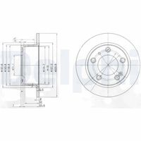 DELPHI BG2528 - Lado de montaje: Eje delantero<br>Diámetro exterior [mm]: 288<br>Altura [mm]: 50<br>Tipo de disco de frenos: ventilado<br>Espesor de disco de frenos [mm]: 28<br>Espesor mínimo [mm]: 26<br>Número de orificios: 5<br>Diámetro de centrado [mm]: 71<br>Artículo complementario / información complementaria 2: con tornillos<br>