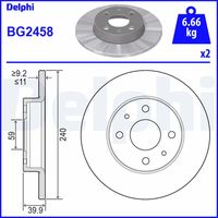 DELPHI BG2458 - Disco de freno