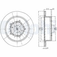 DELPHI BG2662 - Lado de montaje: Eje delantero<br>Tamaño de llanta [pulgada]: 15,0<br>Altura [mm]: 43<br>Tipo de disco de frenos: ventilación interna<br>Espesor de disco de frenos [mm]: 24,3<br>Espesor mínimo [mm]: 22,2<br>Diámetro exterior [mm]: 270<br>Número de orificios: 5<br>Diámetro de centrado [mm]: 78,5<br>corona de agujeros - Ø [mm]: 100<br>Superficie: revestido<br>