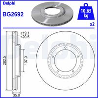 DELPHI BG2692 - Disco de freno