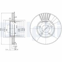 DELPHI BG2745 - Disco de freno