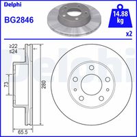 DELPHI BG2846 - Disco de freno