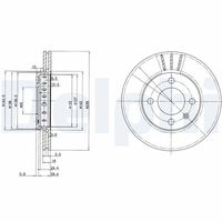 DELPHI BG2982 - Lado de montaje: Eje delantero<br>Número de PR: 1LB<br>Número de PR: 1LM<br>Número de PR: 1LN<br>Número de PR: 1ZC<br>Altura [mm]: 34,2<br>Tipo de disco de frenos: ventilación interna<br>Espesor de disco de frenos [mm]: 18<br>Espesor mínimo [mm]: 16<br>Número de taladros: 1<br>Diámetro exterior [mm]: 239<br>Número de orificios: 4<br>Diámetro de centrado [mm]: 65<br>corona de agujeros - Ø [mm]: 100<br>