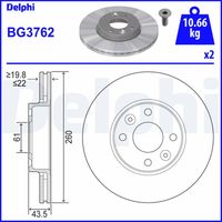 DELPHI BG3762 - Disco de freno