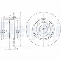 DELPHI BG3771 - Lado de montaje: Eje delantero<br>Tipo de disco de frenos: ventilado<br>Número de orificios: 4<br>Homologación: E1 90R-02C0277/1910<br>Superficie: aceitado<br>Diámetro exterior [mm]: 260<br>Espesor de disco de frenos [mm]: 24<br>Espesor mínimo [mm]: 21<br>Diámetro de centrado [mm]: 60,1<br>Altura [mm]: 41,1<br>