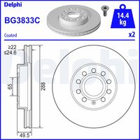 COMLINE ADC1497 - Lado de montaje: Eje delantero<br>Número de PR: 1ZE<br>Altura [mm]: 49,7<br>Tipo de disco de frenos: ventilación interna<br>Espesor de disco de frenos [mm]: 24,9<br>Espesor mínimo [mm]: 22<br>Número de taladros: 5<br>Diámetro exterior [mm]: 288<br>Número de orificios: 5<br>Diámetro de centrado [mm]: 65<br>corona de agujeros - Ø [mm]: 112<br>Superficie: revestido<br>