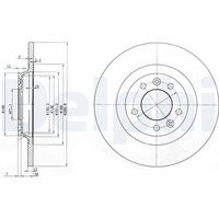 DELPHI BG3836 - Lado de montaje: Eje delantero<br>Tipo de disco de frenos: ventilado<br>Número de orificios: 5<br>Homologación: E1 90R-02C0074/1597<br>Superficie: revestido<br>Diámetro exterior [mm]: 283<br>Espesor de disco de frenos [mm]: 26<br>Espesor mínimo [mm]: 24<br>Diámetro de centrado [mm]: 71<br>Altura [mm]: 48<br>