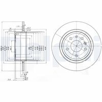 DELPHI BG3142 - Lado de montaje: Eje delantero<br>Altura [mm]: 42<br>Tipo de disco de frenos: ventilación interna<br>Espesor de disco de frenos [mm]: 25<br>Espesor mínimo [mm]: 22<br>Número de taladros: 3<br>Diámetro exterior [mm]: 308<br>Número de orificios: 5<br>Diámetro de centrado [mm]: 70<br>corona de agujeros - Ø [mm]: 110<br>Superficie: revestido<br>