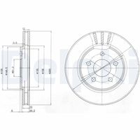 DELPHI BG4001 - Lado de montaje: Eje delantero<br>Código de equipamiento: BRB/BRK<br>Código de equipamiento: BRT<br>Tipo de disco de frenos: ventilado<br>Número de orificios: 5<br>Homologación: E1 90R-02C0074/1607<br>Superficie: aceitado<br>Diámetro exterior [mm]: 282<br>Espesor de disco de frenos [mm]: 22,8<br>Espesor mínimo [mm]: 21,5<br>Diámetro de centrado [mm]: 61<br>Altura [mm]: 32<br>