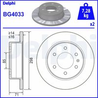 DELPHI BG4033 - Disco de freno