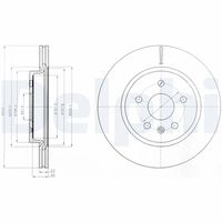 DELPHI BG4190 - Lado de montaje: Eje delantero<br>Tipo de disco de frenos: ventilado<br>Número de orificios: 5<br>Homologación: E1 90R-02C0074/1596<br>Superficie: revestido<br>Diámetro exterior [mm]: 321<br>Espesor de disco de frenos [mm]: 30<br>Espesor mínimo [mm]: 27<br>Diámetro de centrado [mm]: 67,4<br>Altura [mm]: 50,9<br>